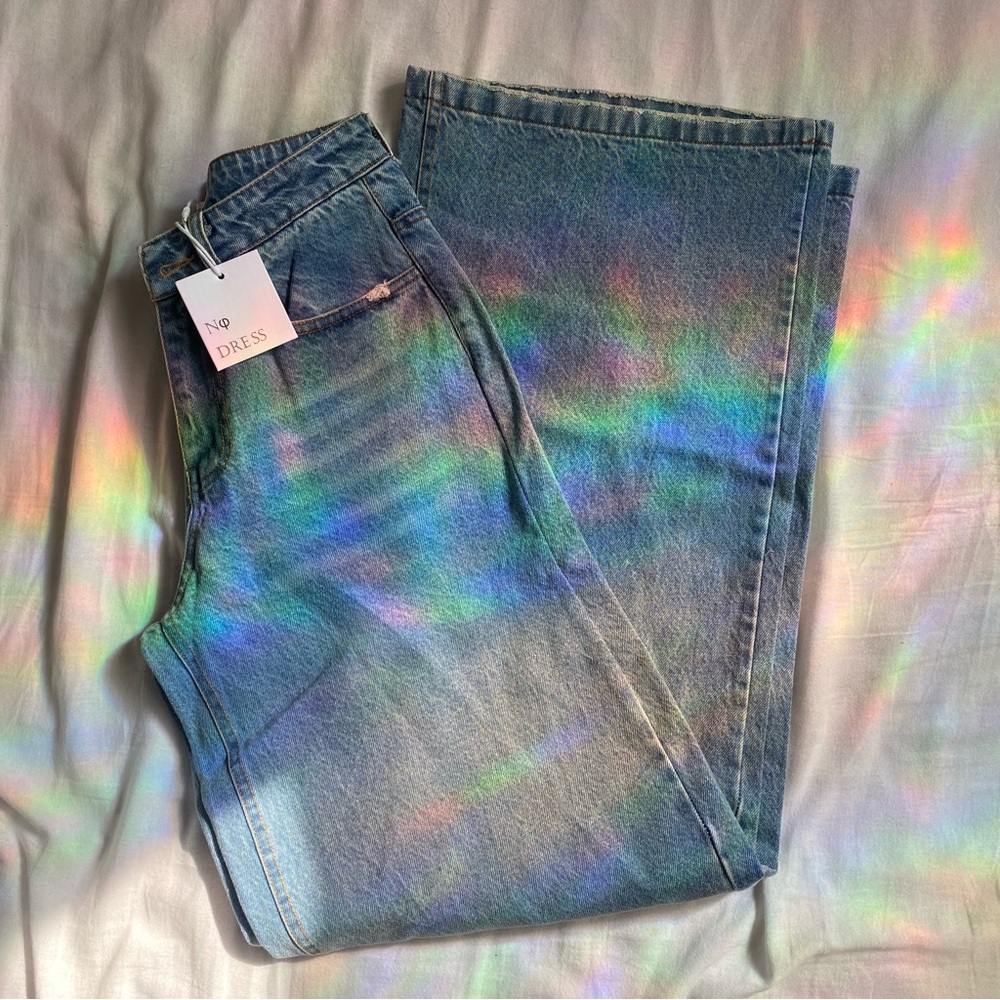 No Dress.  denim jeans. Small
